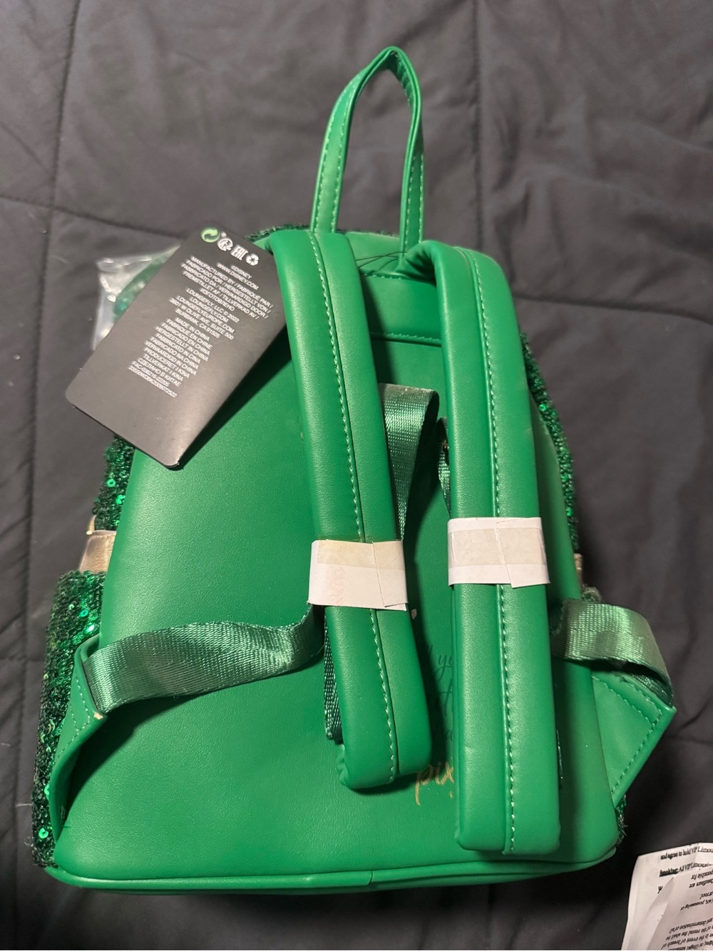 Disney Green Pixie Dust Backpack - Gold Script - Picture 3 of 3